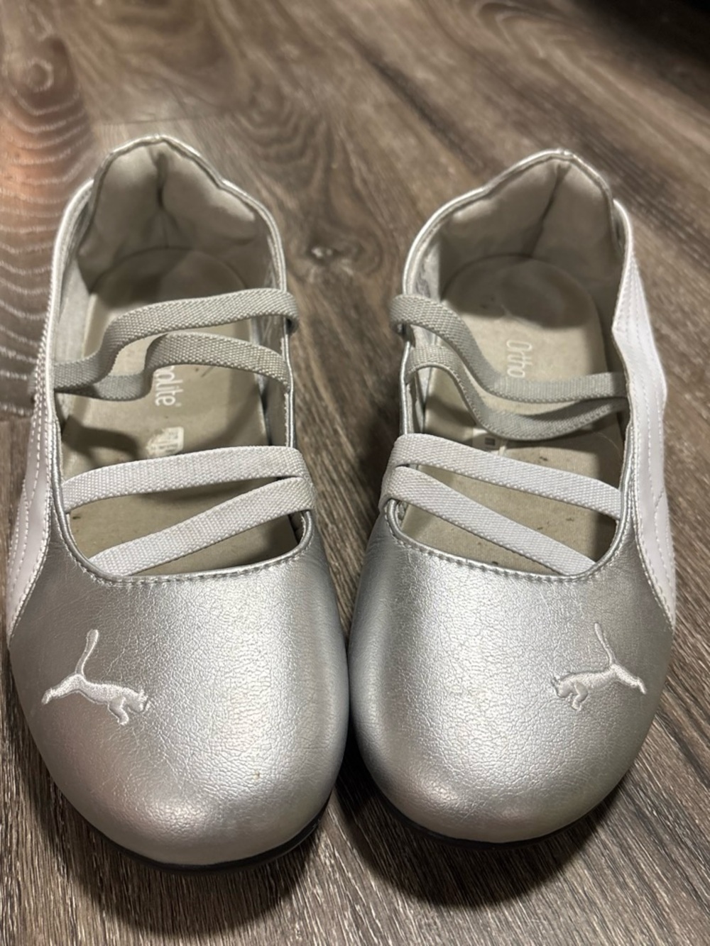 Puma Women’s Silver Ballet-Style Slip-On Shoes